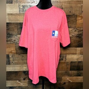 Burlebo Women's Red Pink Short Sleeve Texas TX Tee Shirt Top XL Extra Large